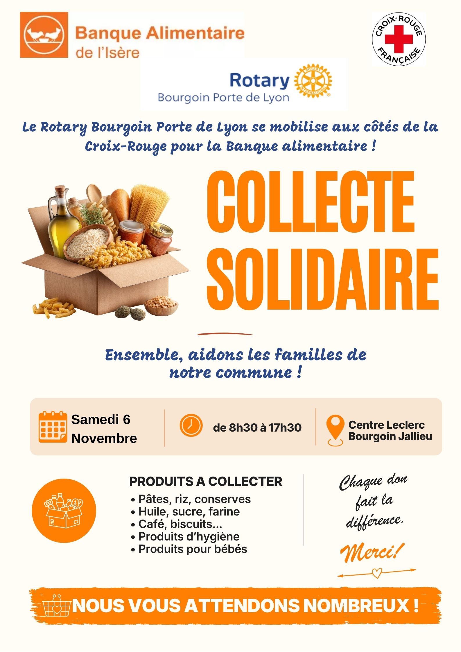 Collecte Banque Alimentaire Bourgoin Jallieu