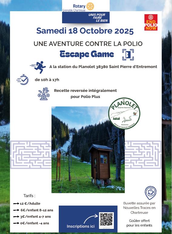 ESCAPE GAME POLIO PLUS ROTARY GRENOBLE-CHARTREUSE