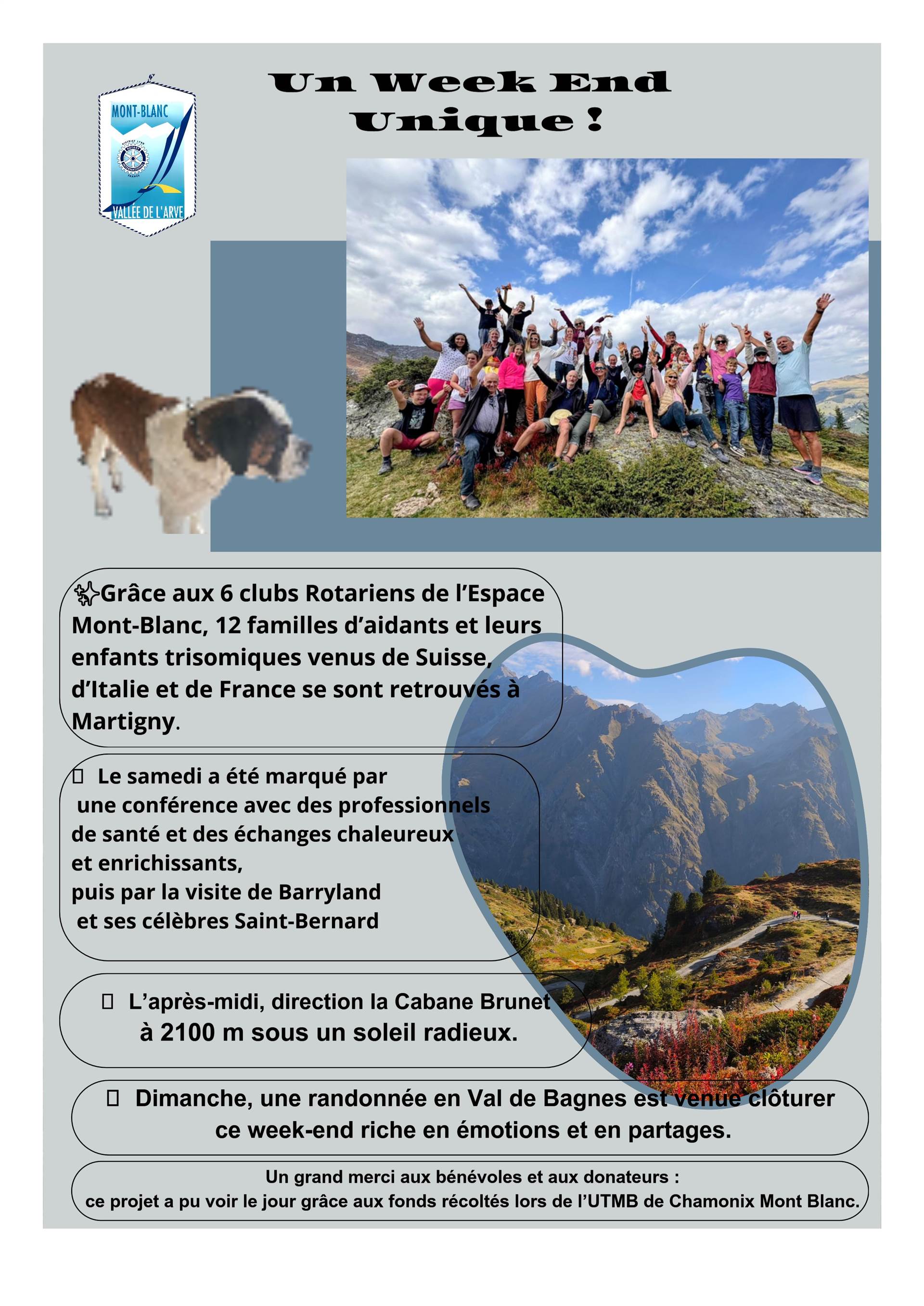 Action avec l'espace montblanc