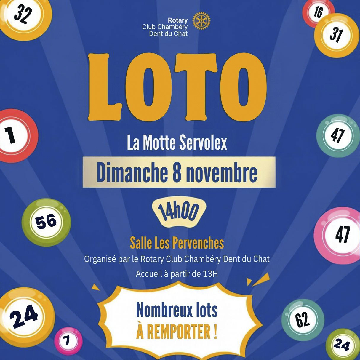 Loto du rotary club Chambéry Dent du chat