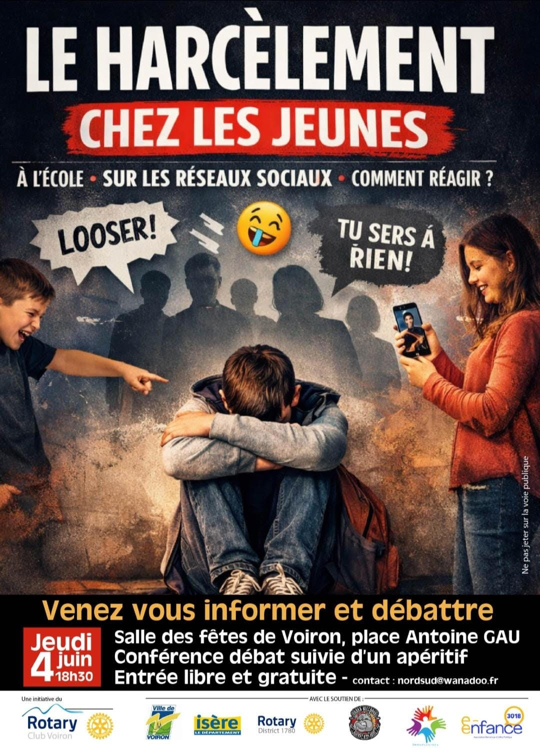 Conférence sur le harcèlement chez les jeunes - RC Voiron